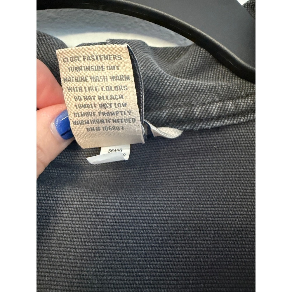 Duluth Trading Co Women Charcoal Gray Canvas Chore Jacket Utility Coat L 56466 - Picture 8 of 16